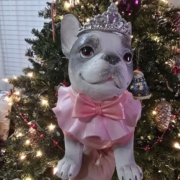 Humane Society French Bulldog Frenchie Princess Pink Tiara Valentine Figurine 12 - Picture 2 of 7